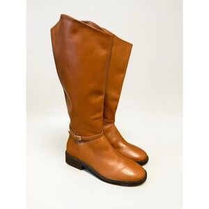 Arezzo Mckenna Riding Boot Tall Roast Caramel Brown Leather Women's Size 9.5 New